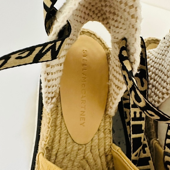 NWT Stella McCartney Gaia Rafia Espadrilles Stripes Red, Black and Pink 36. - Picture 5 of 10